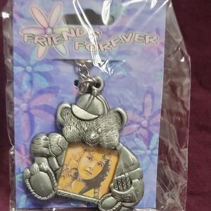 Silver Bear Keychain with Photo Frame